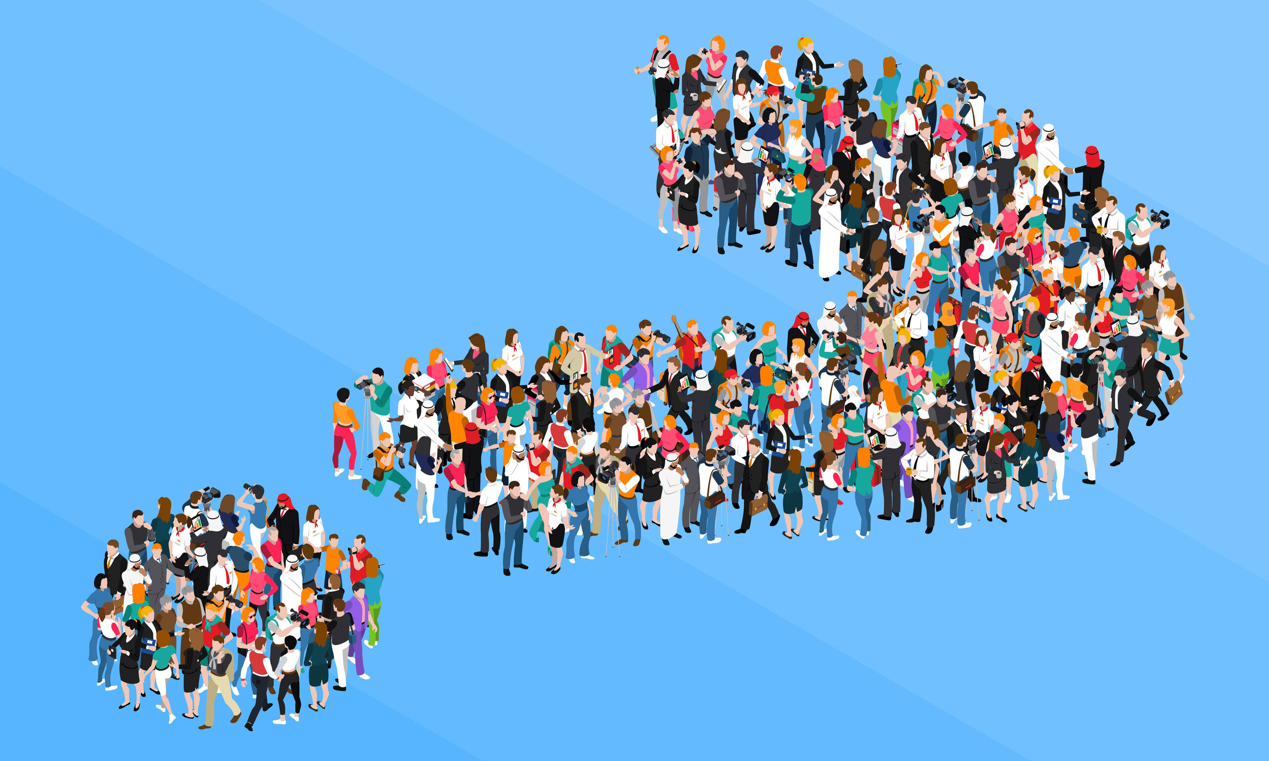 Crowd Question Mark Isometric Design Concept