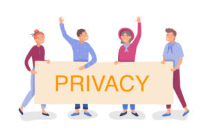 Young people holding free speech blank copy space poster sign