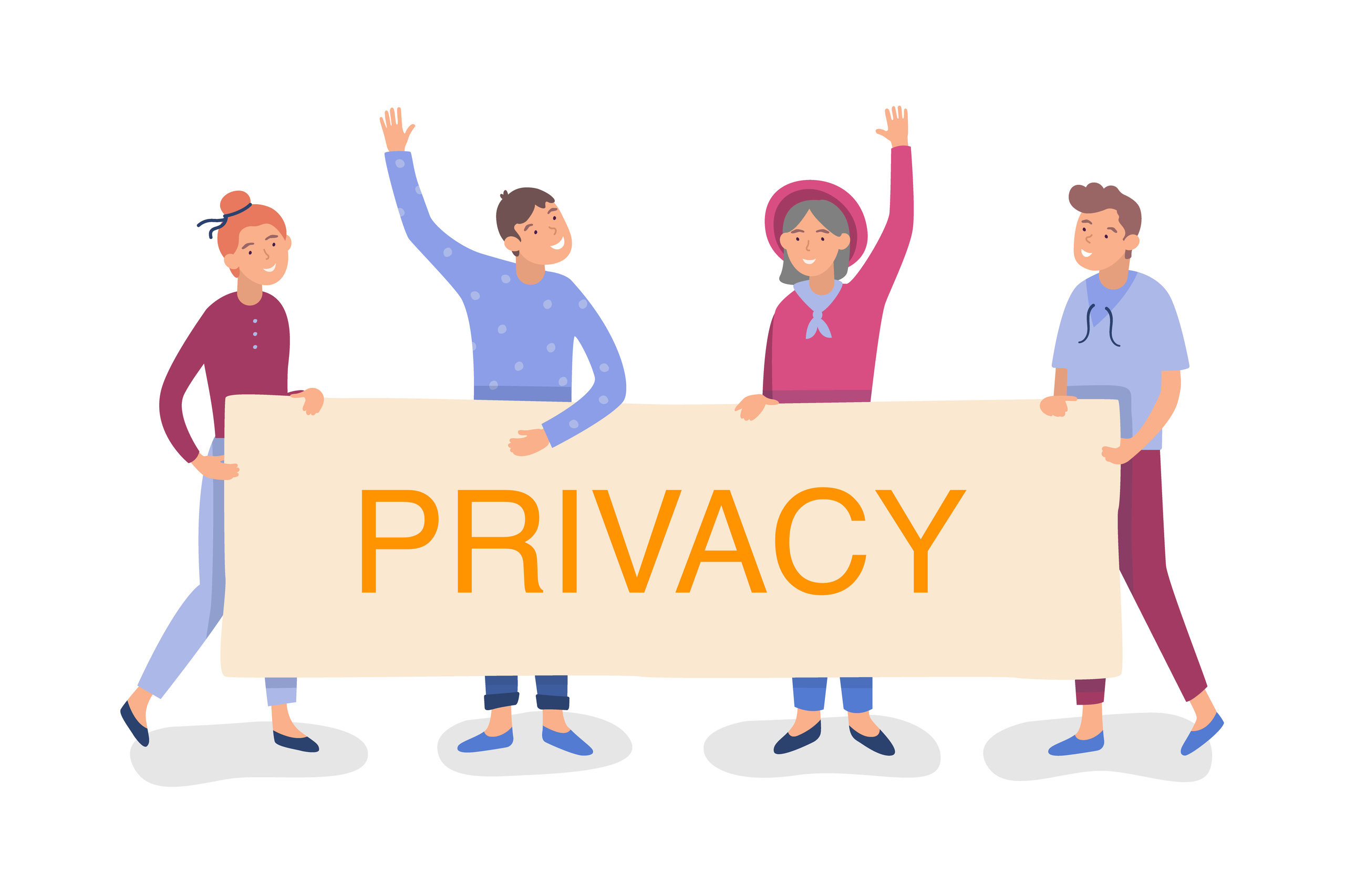 Young people holding free speech blank copy space poster sign